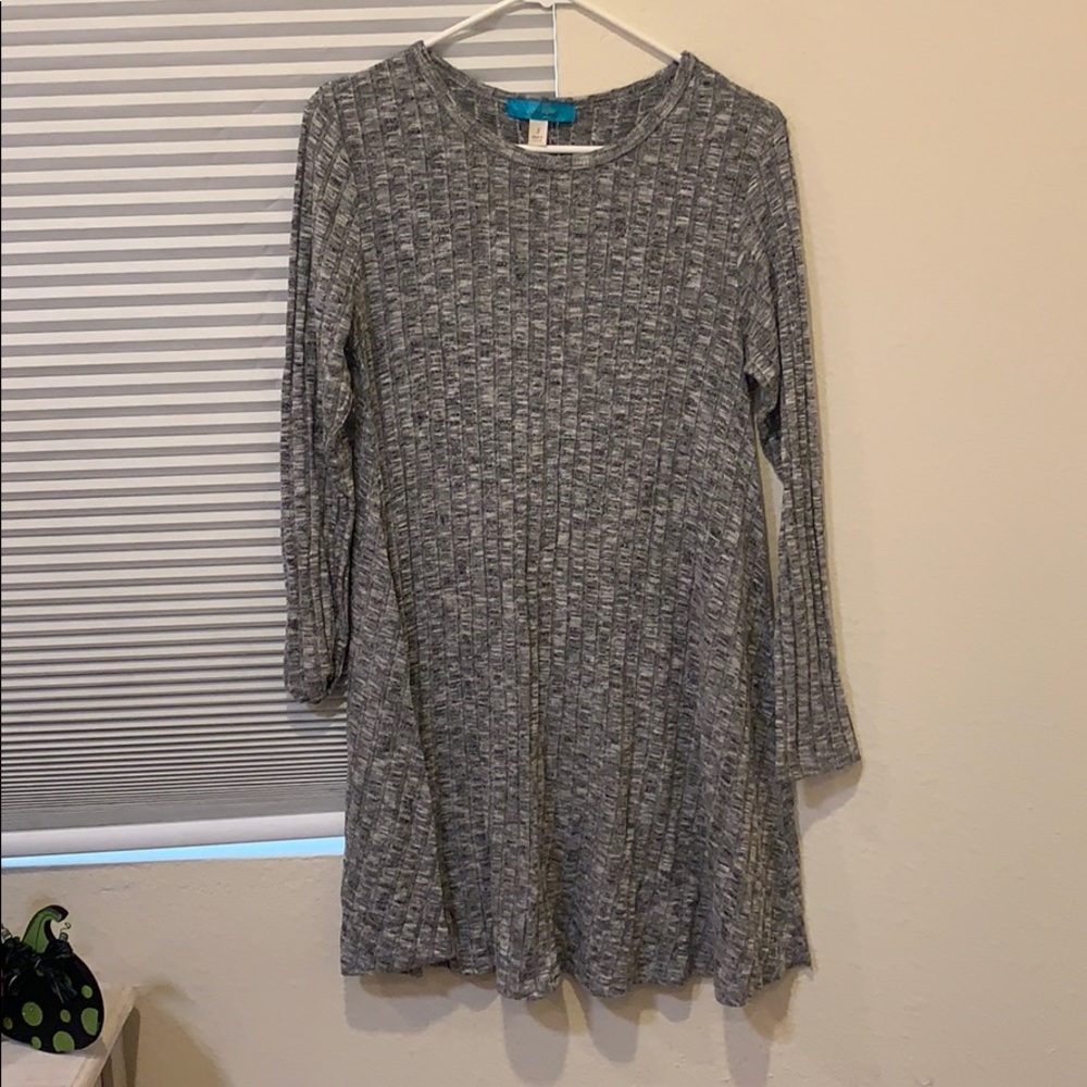 Grey Long Sleeve Sweater Dress